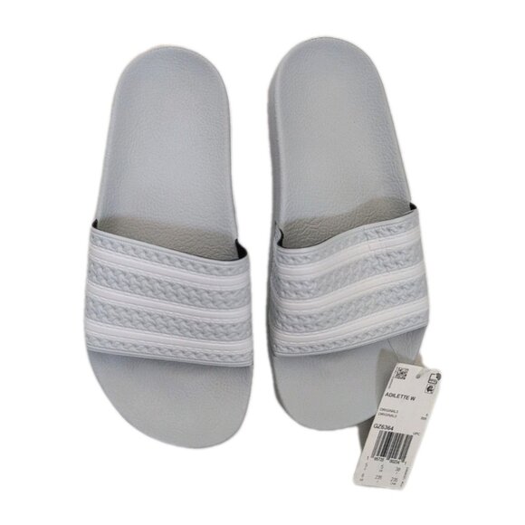 adidas Adilette Womens Size 5 Comfort Slide Sandals - Light Blue/Gray - New - Picture 6 of 6